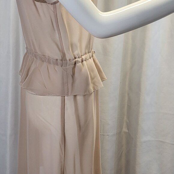 Kensie NWT Sheer Button-Down Dress With Drawstring Waist & Ruffle Hem Size 6 - Picture 11 of 16